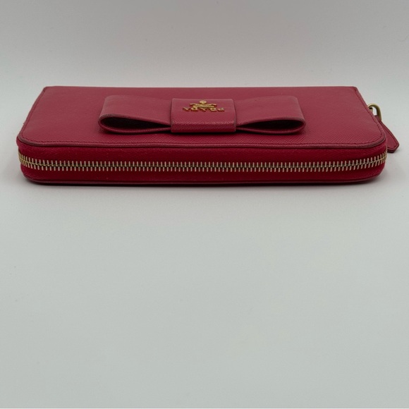 (SOLD) Prada Saffiano Leather Pink Bow Tie Wallet - Picture 5 of 16